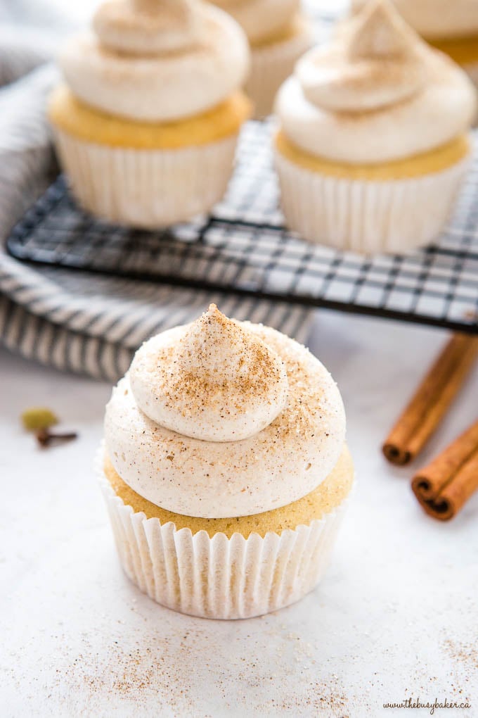 chai spice cupcake with cinnamon sugar