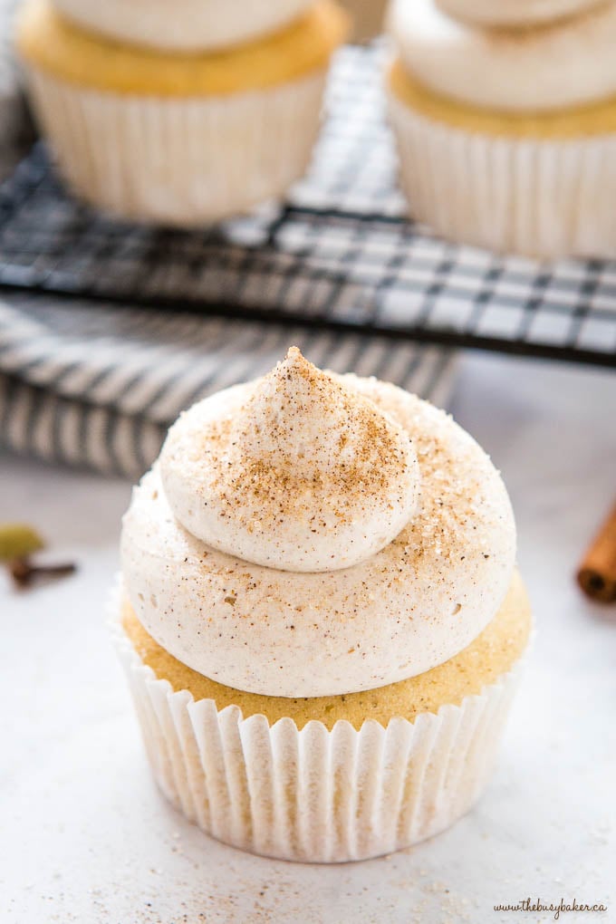 chai spice cupcake with cinnamon sugar 