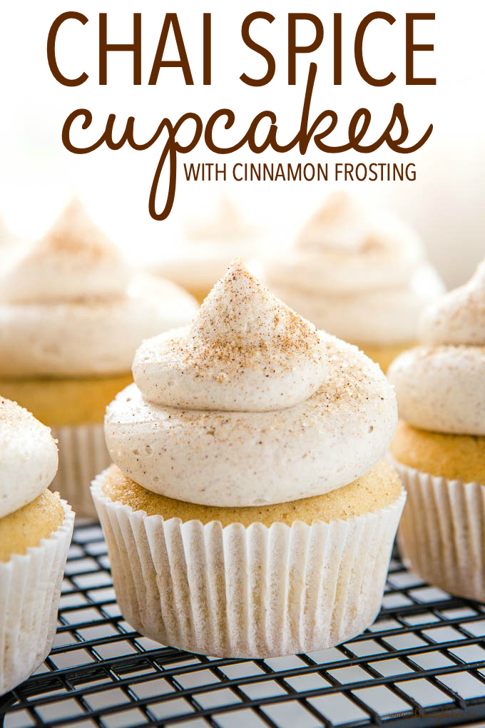 Chai Spice Cupcakes with Cinnamon Frosting