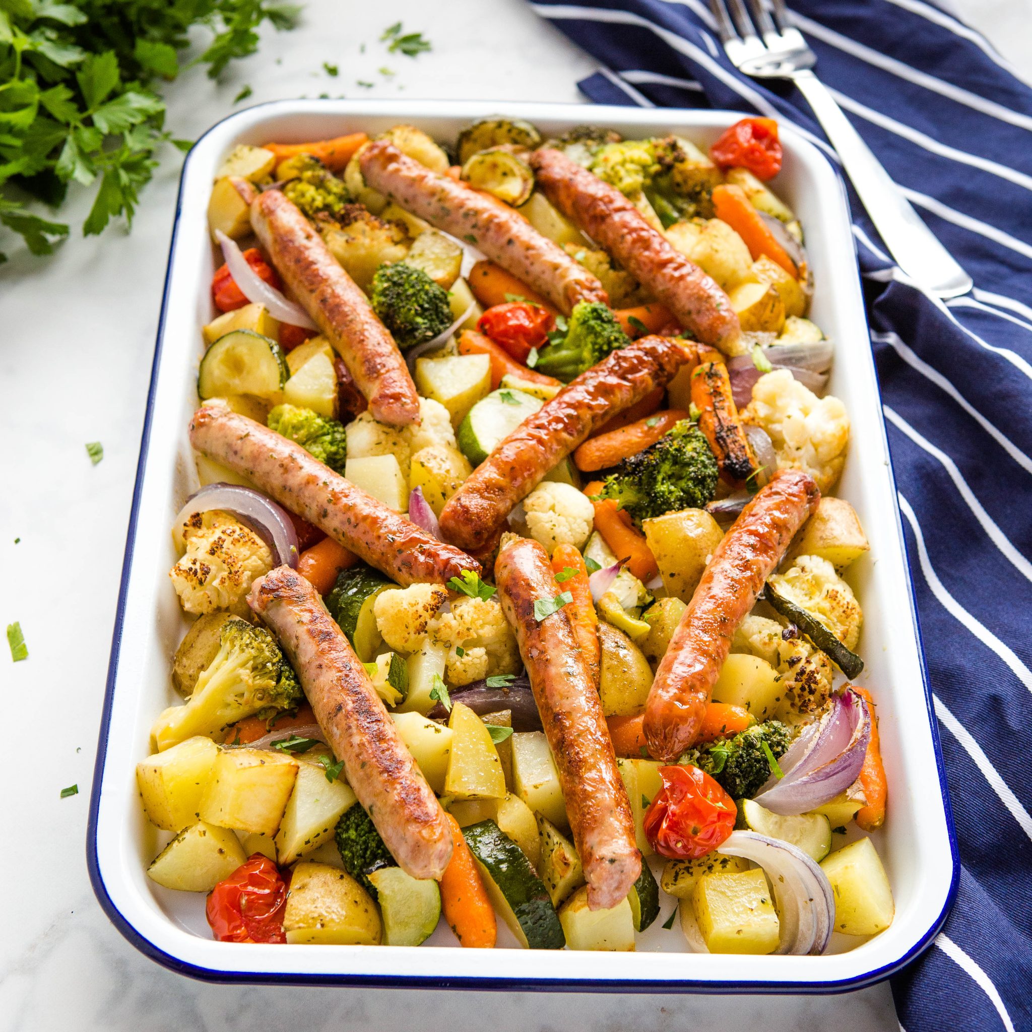 Sheet Pan Chicken Sausage and Veggies - All the Healthy Things
