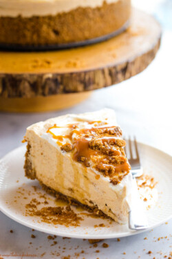 Easy No Bake Pumpkin Cheesecake - The Busy Baker