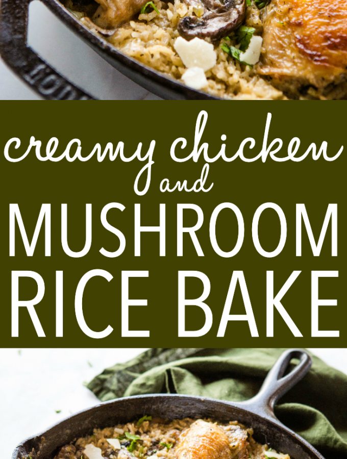 Easy One Pan Creamy Chicken And Mushroom Rice Bake The Busy Baker