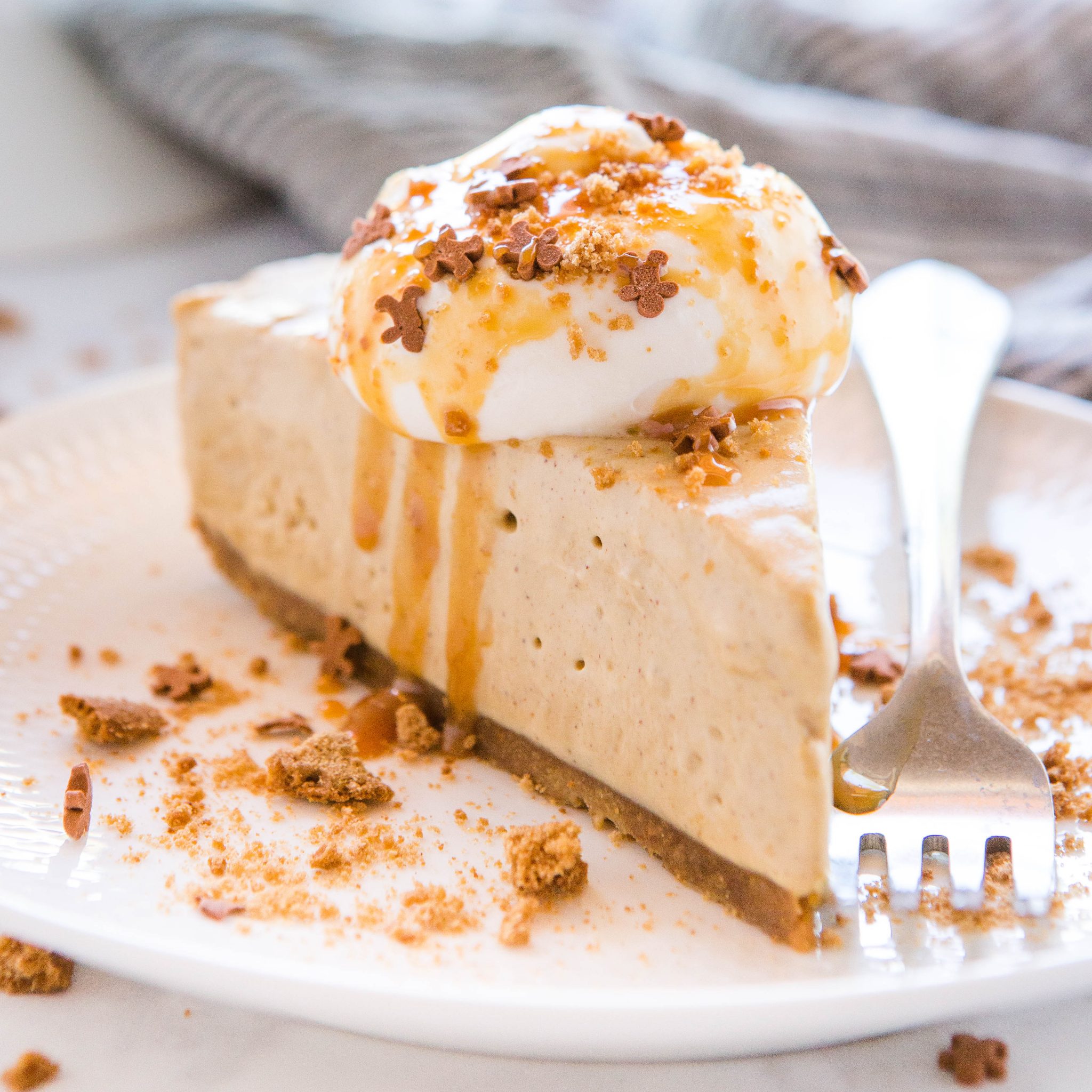 Easy No Bake Gingerbread Cheesecake - The Busy Baker