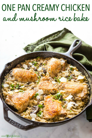 Easy One Pan Creamy Chicken & Rice Bake - The Busy Baker