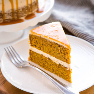 Pumpkin Cake with Salted Caramel Frosting