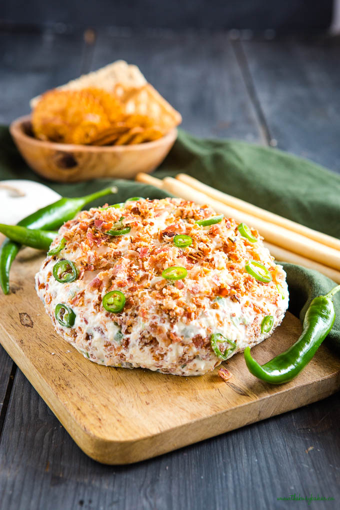 bacon cheddar ranch cheese ball with jalapenos