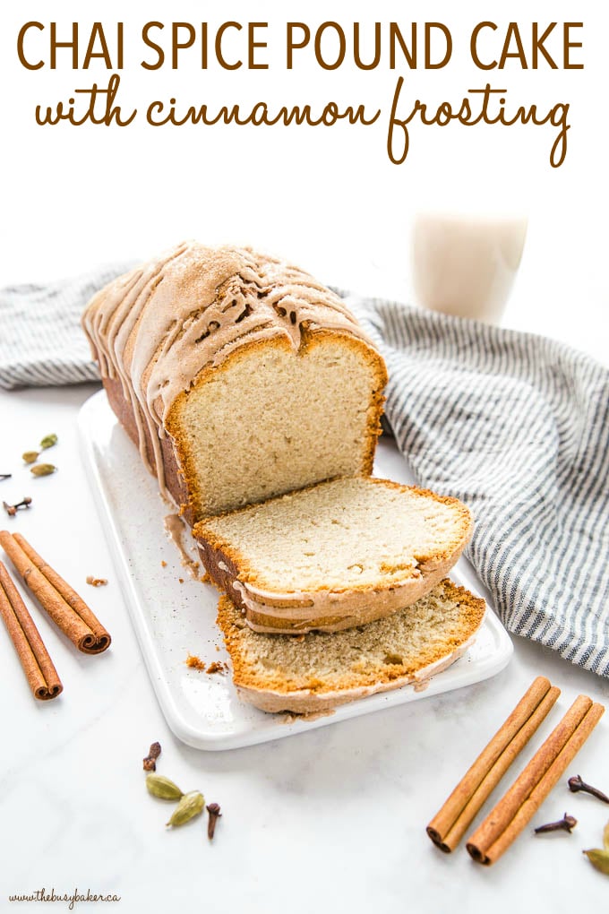 Chai Spice Pound Cake with Cinnamon Glaze