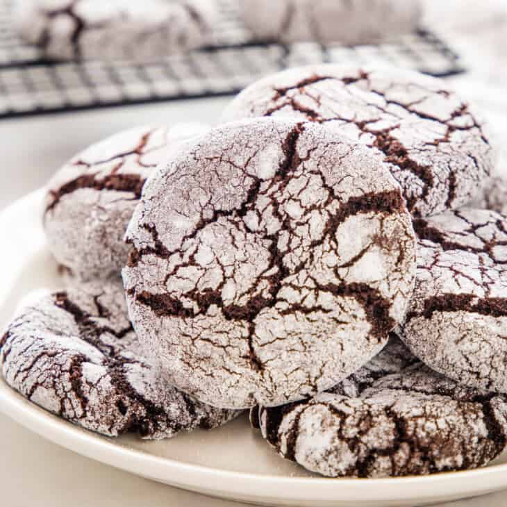 Chocolate Crinkle Cookies - The Busy Baker