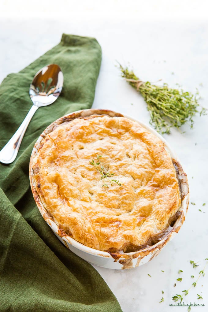 vegetarian pot pie with mushrooms