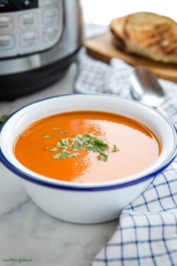 Instant Pot Creamy Tomato Soup - The Busy Baker