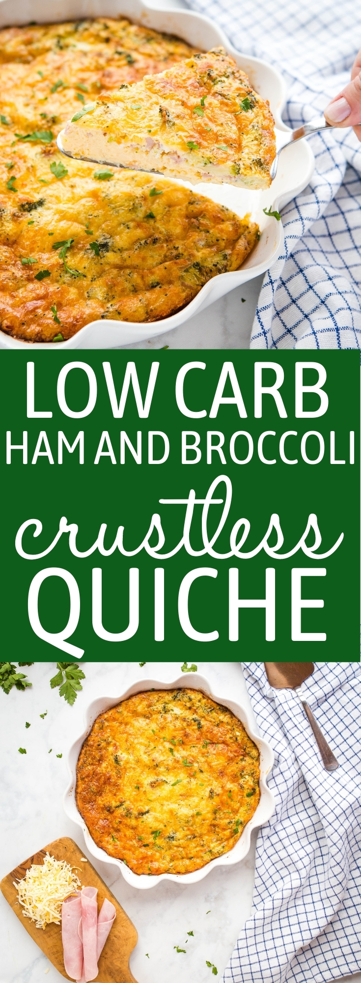 Low Carb Ham and Broccoli Crustless Quiche Recipe Pinterest