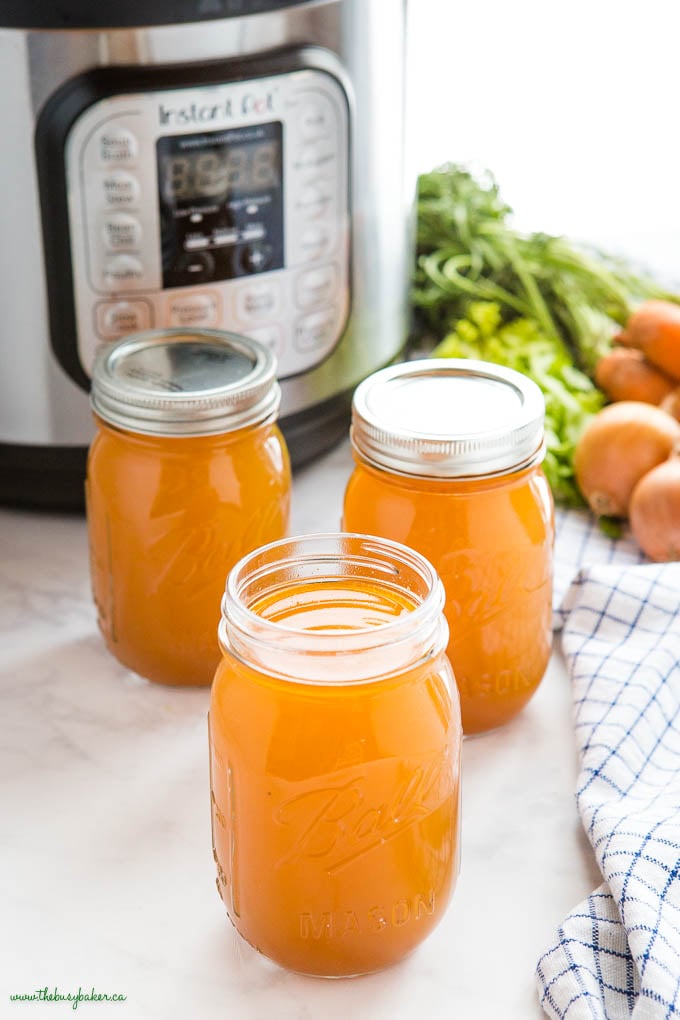 The BEST Instant Pot Chicken Stock - Hunger Thirst Play