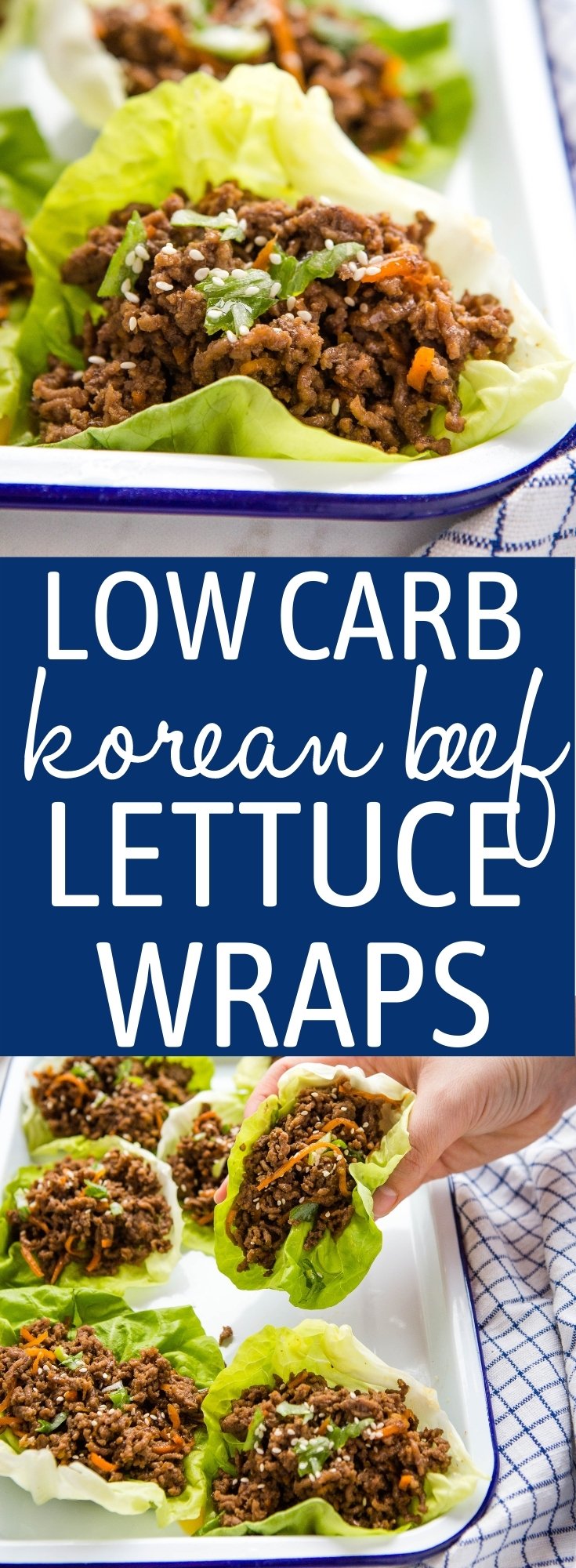 These Low Carb Korean Beef Lettuce Wraps are the perfect healthy Keto or Low Carb meal idea! Packed with juicy beef, sweet and savoury flavours and veggies! Only 1 gram of net carbs each! Recipe from thebusybaker.ca! #koreanbeeflettucewraps #koreanbeefwraps #ketolettucewraps #keto #lowcarb via @busybakerblog