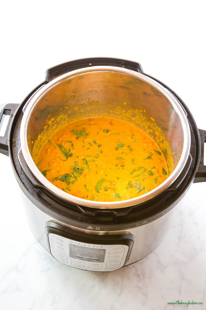 lentil curry in the Instant Pot