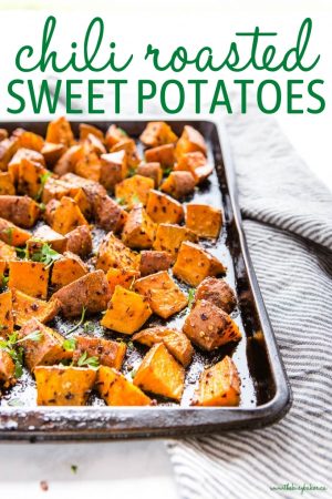 Spicy Roasted Sweet Potatoes {Easy Side Dish!} - The Busy Baker