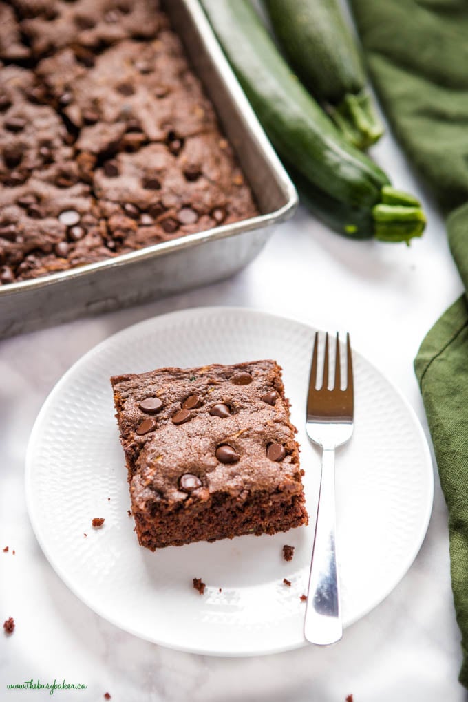 slice of chocolate cake with zucchini