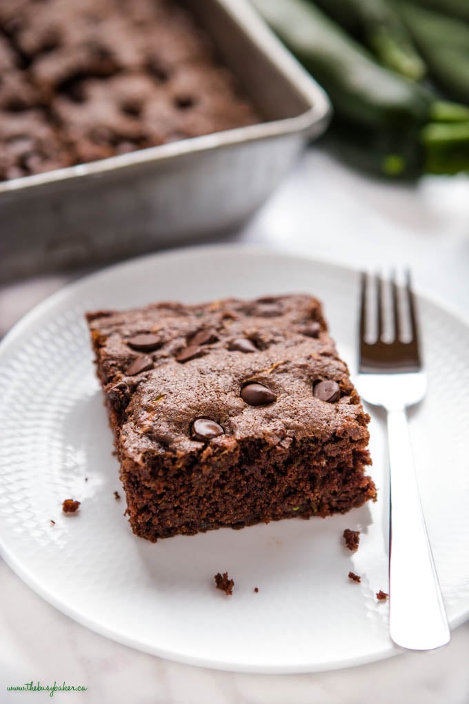 slice of zucchini chocolate cake