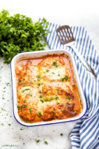 Keto Lasagna Stuffed Chicken {Low Carb Main Dish} - The Busy Baker