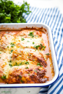 Keto Lasagna Stuffed Chicken {Low Carb Main Dish} - The Busy Baker