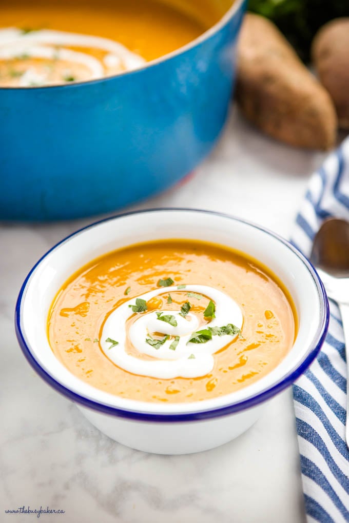 bowl of sweet potato soup