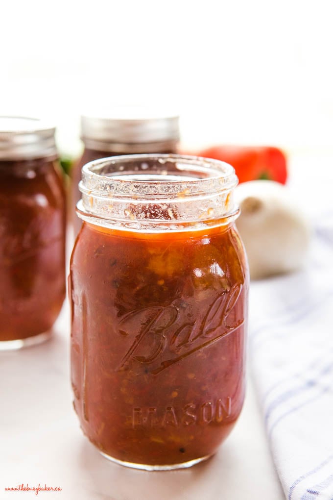 mason jar of fruit relish