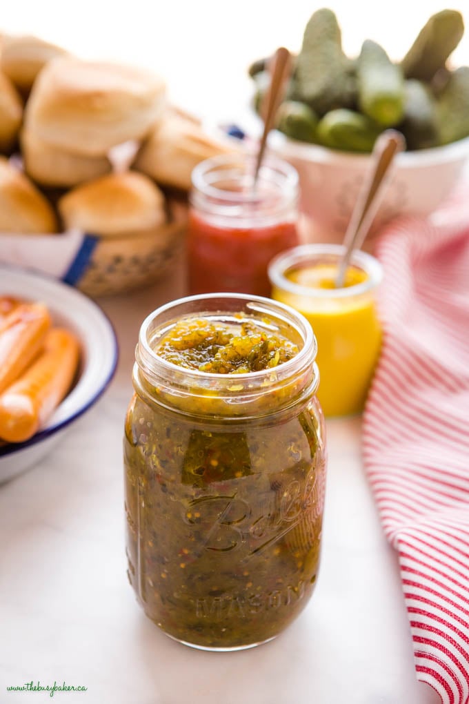 relish in mason jar