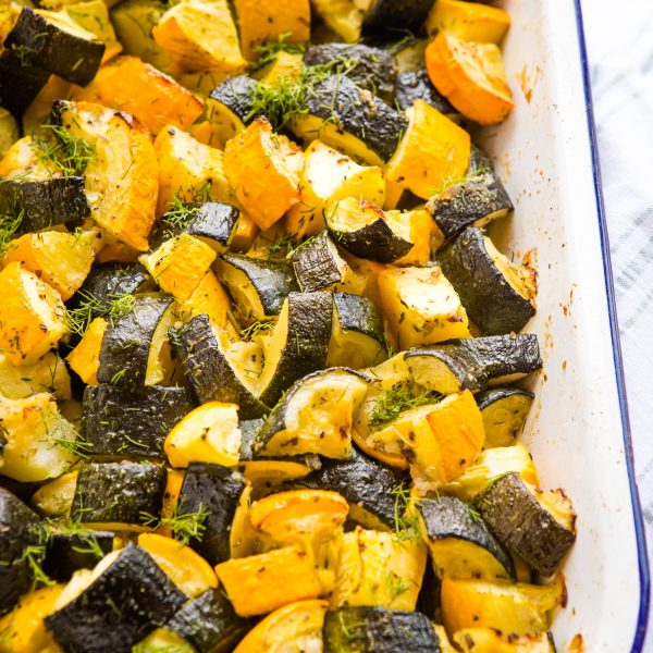 Roasted Zucchini and Squash {Healthy Side Dish} - The Busy Baker