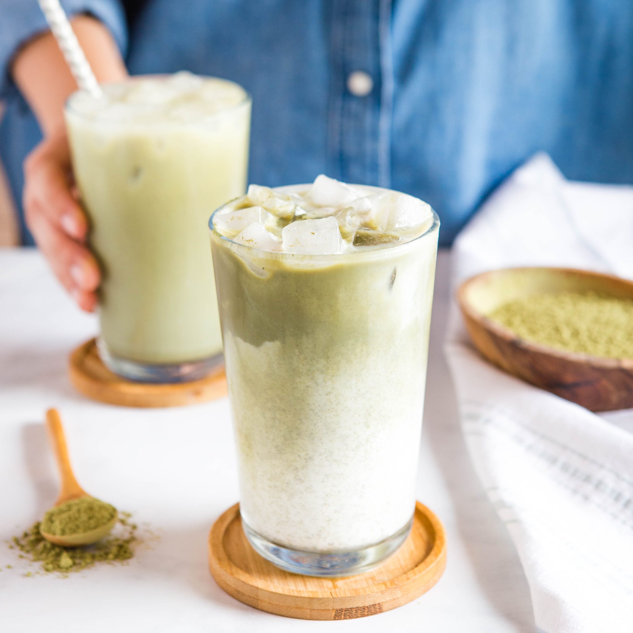 Easy Iced Matcha Latte - Celebrating Sweets