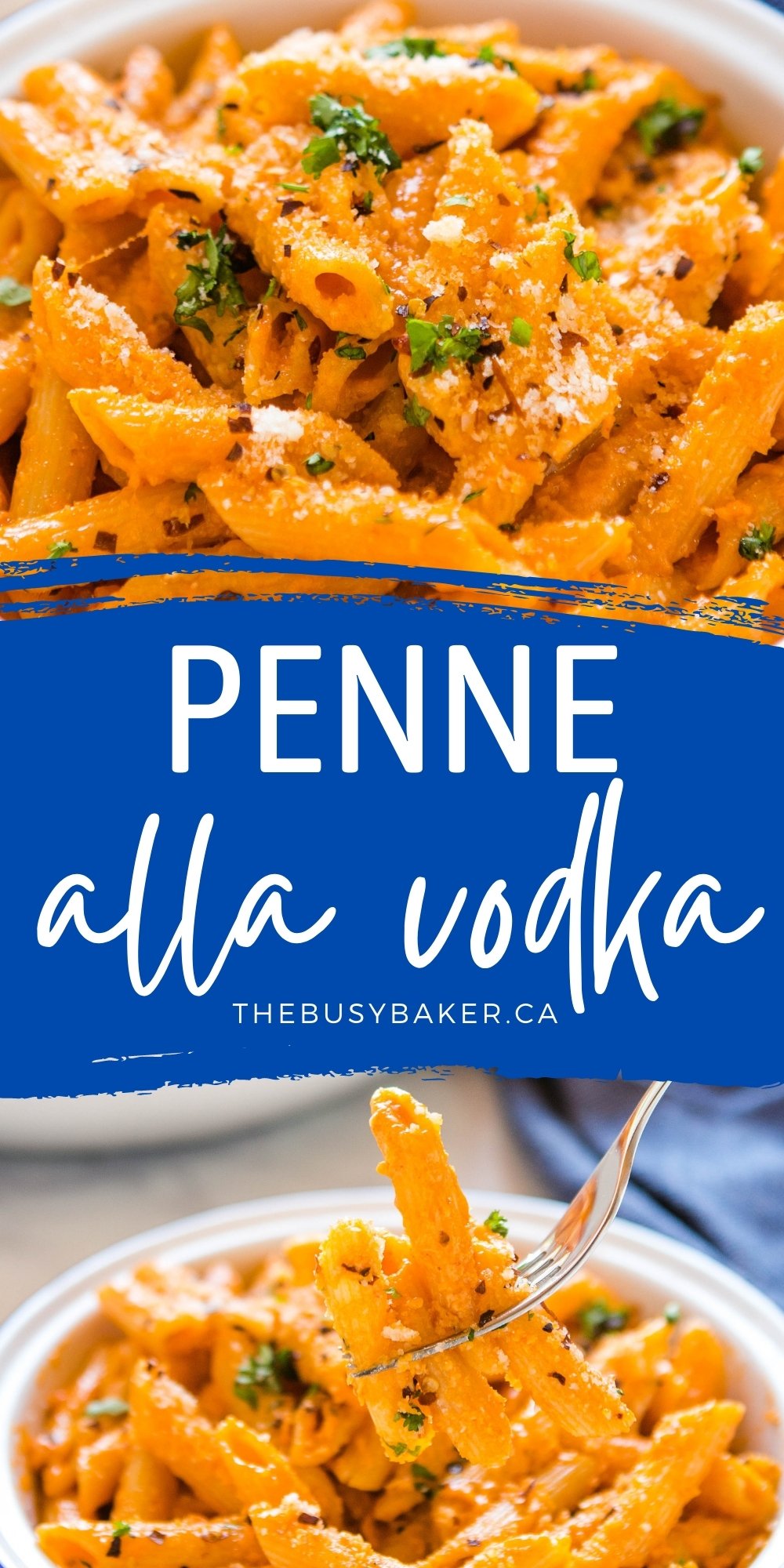 This Penne alla Vodka is a super easy and delicious, restaurant-quality pasta dish with a simple creamy tomato sauce! Recipe from thebusybaker.ca! #vodkasauce #pastaallavodka #penneallavodka #easypasta #easymeal #weeknightmeal via @busybakerblog