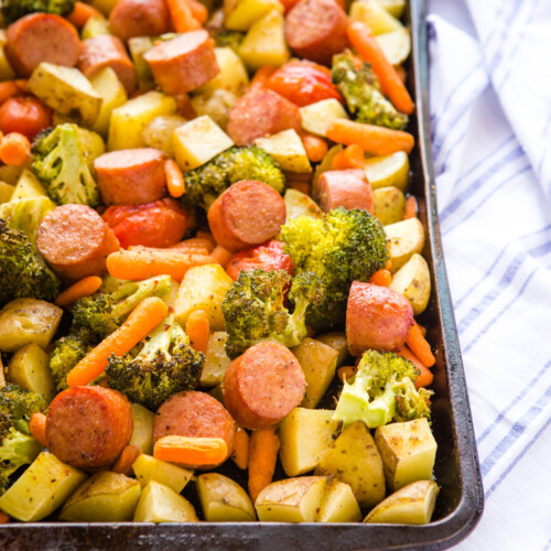 Sausage Sheet Pan Dinner - The Busy Baker