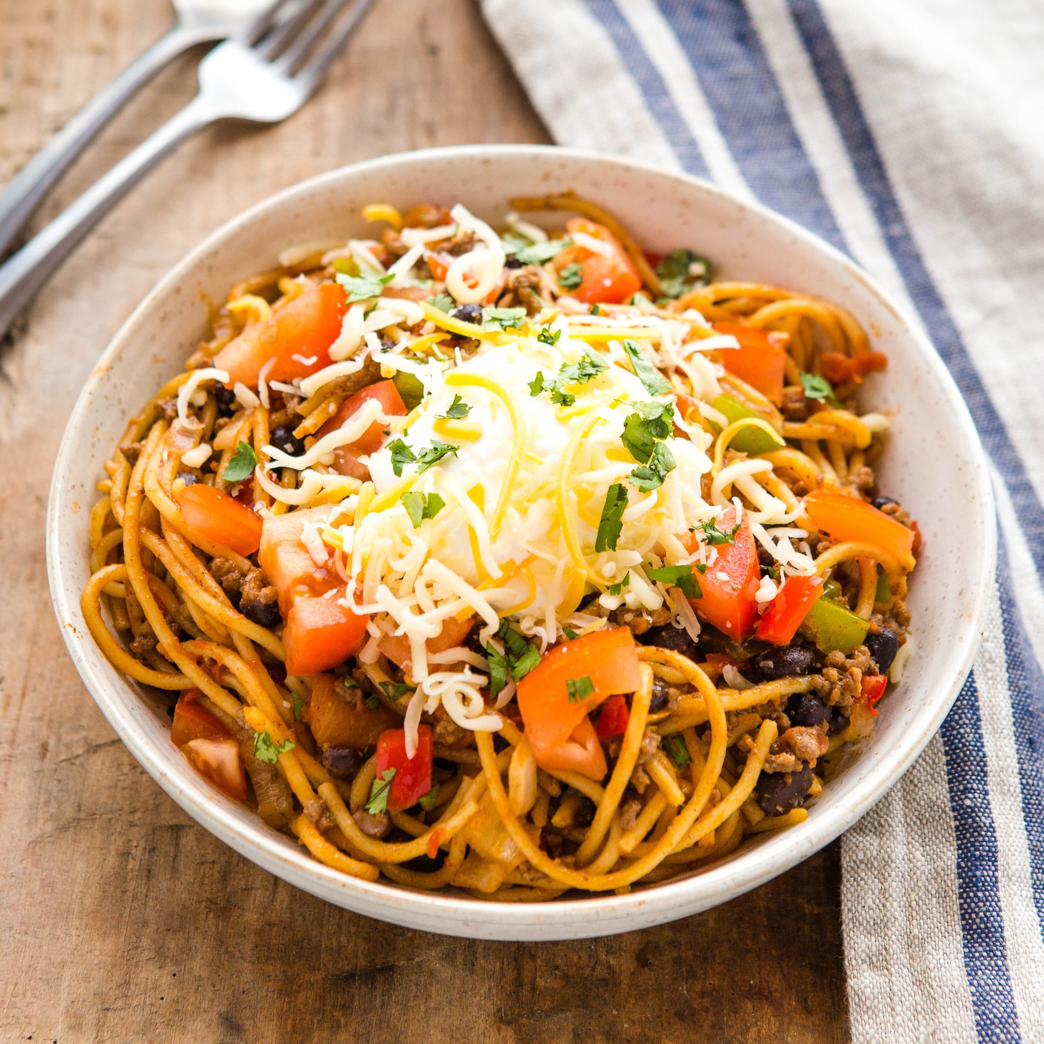 Taco Spaghetti (Quick and Easy!)