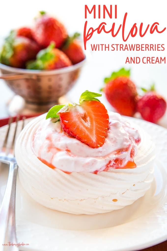 mini pavlova with strawberries and cream dessert recipe