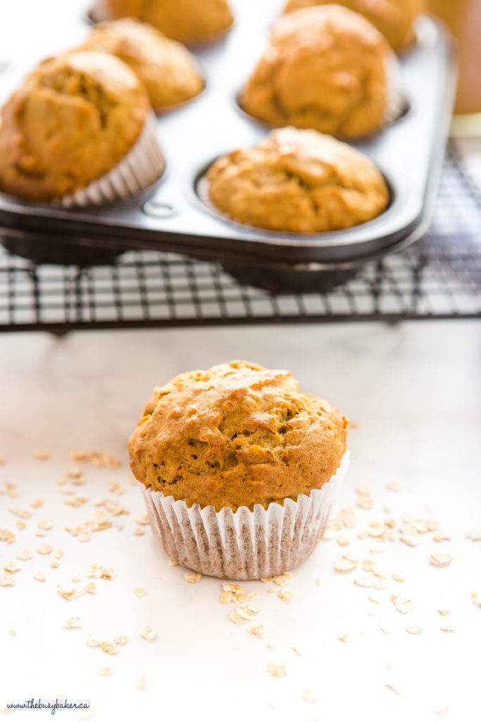peanut butter muffin with bananas and oats