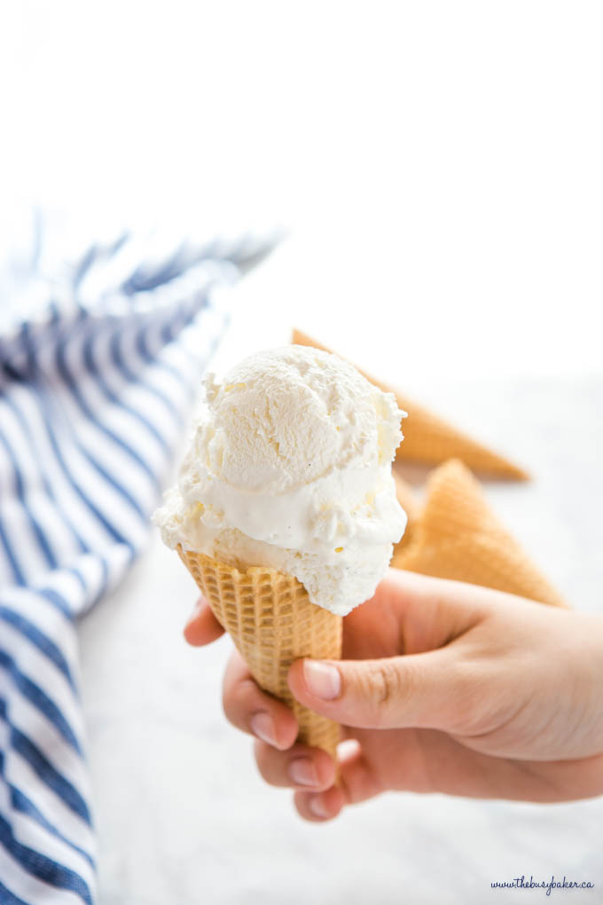 hand holding keto ice cream cone
