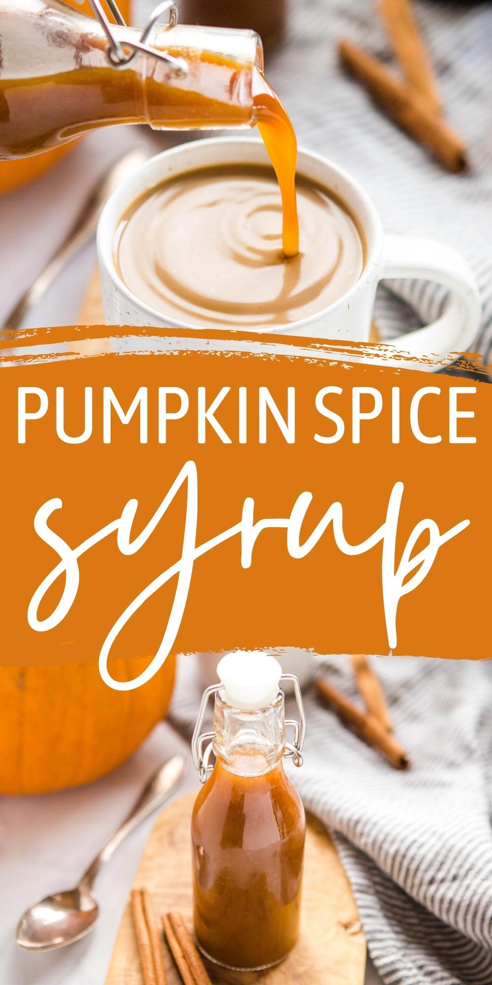 This Pumpkin Spice Syrup is the perfect addition to your all your fall drinks. Easy to make & perfect for waffles, pancakes & desserts! Recipe from thebusybaker.ca! #pumpkinspicesyrup #pumpkinspice #syrup #fallrecipe #pumpkinspice via @busybakerblog