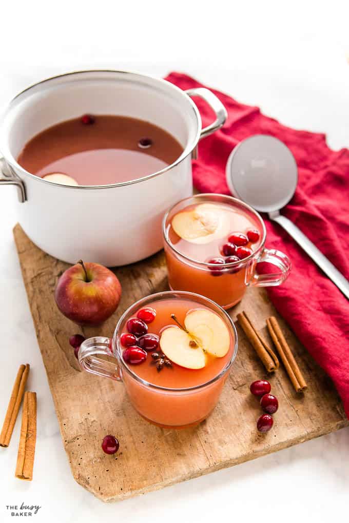 christmas punch in glass mug