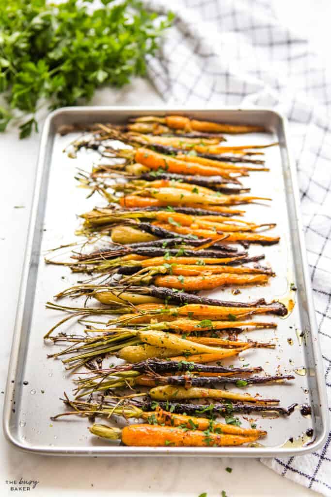 multicoloured carrots with honey glaze