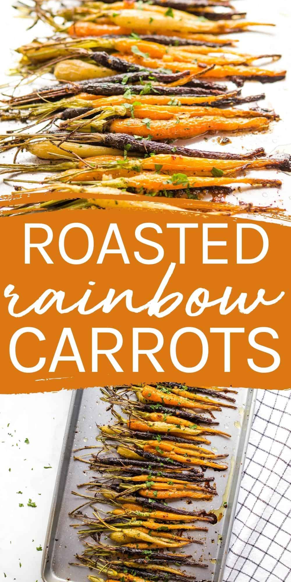 These Rainbow Carrots are the perfect simple side dish with an easy honey glaze - on the table in 25 minutes and only 5 ingredients! Recipe from thebusybaker.ca! #roastedcarrots #rainbowcarrots #sidedish #healthy #vegetarian #holiday #christmas #holidaysidedish #easy #simple #recipe via @busybakerblog