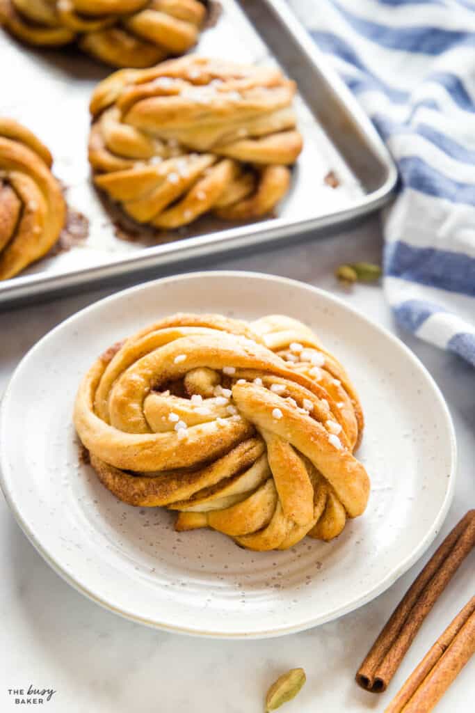 swedish cinnamon bun on plate