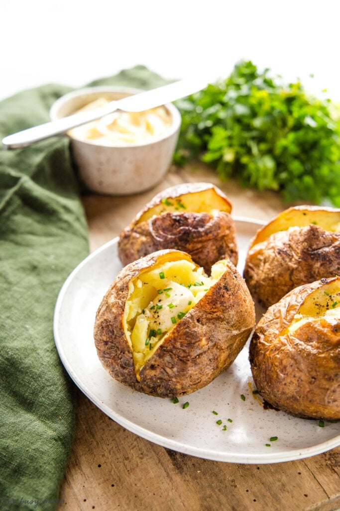 baked potatoes on plate