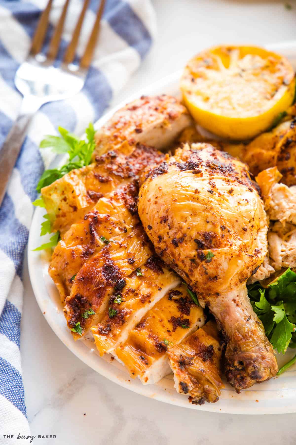 plate of chicken cooked in the air fryer