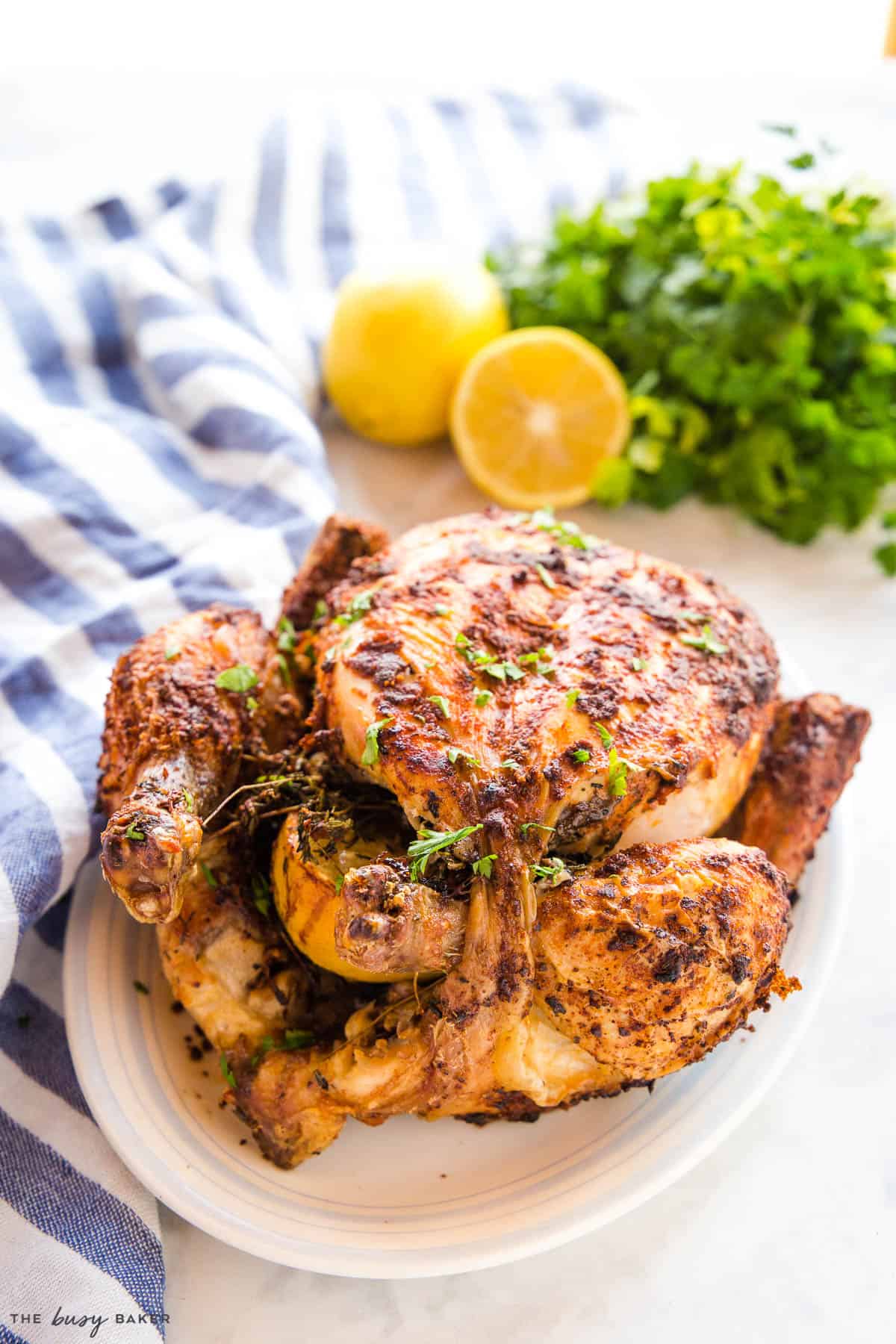 air fryer whole chicken roasted with crispy skin