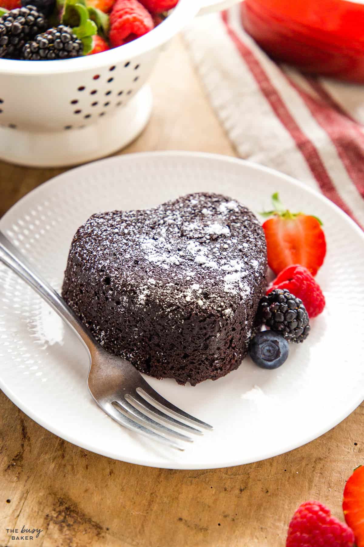 individual chocolate heart cake