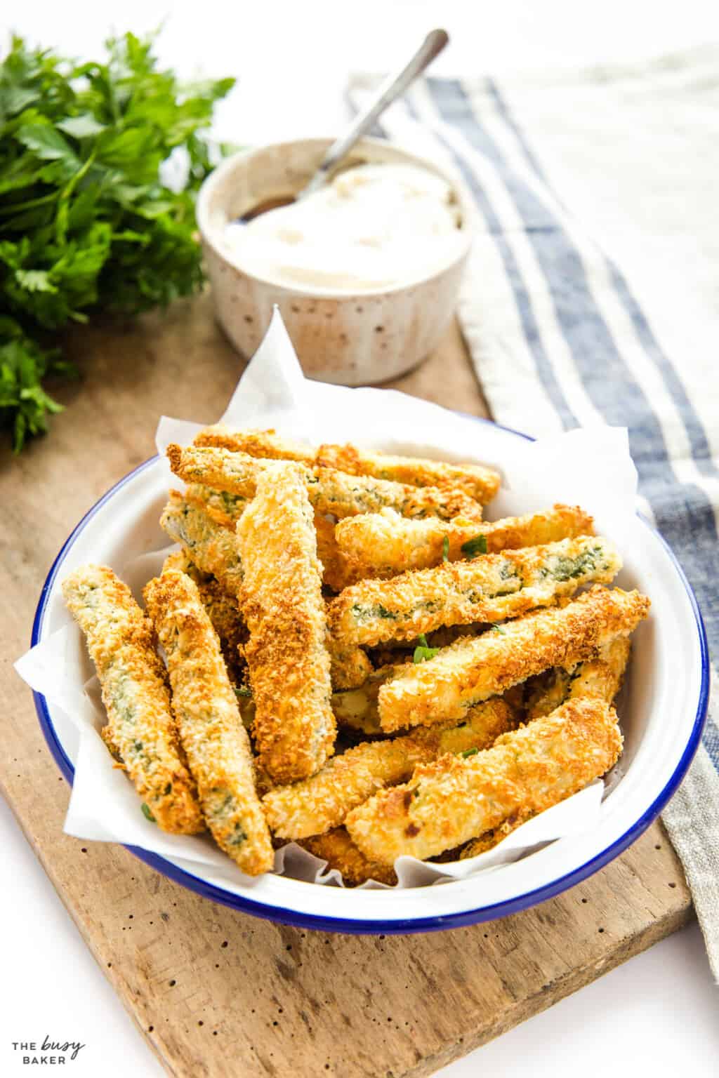 Air Fryer Zucchini Fries - The Busy Baker