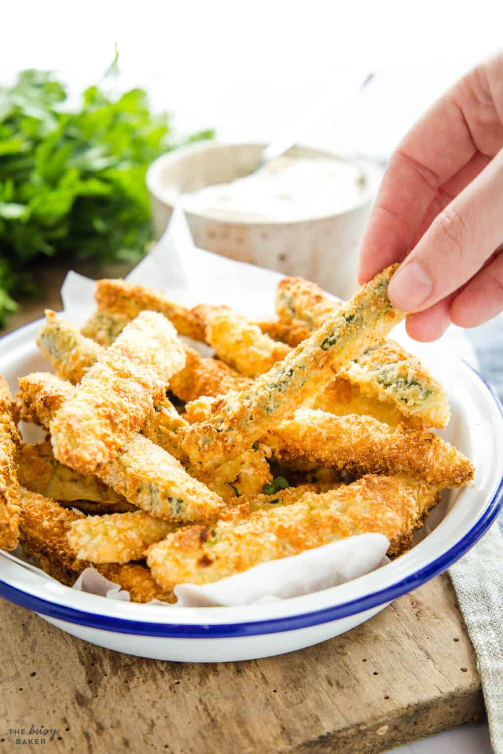 Air Fryer Zucchini Fries - The Busy Baker