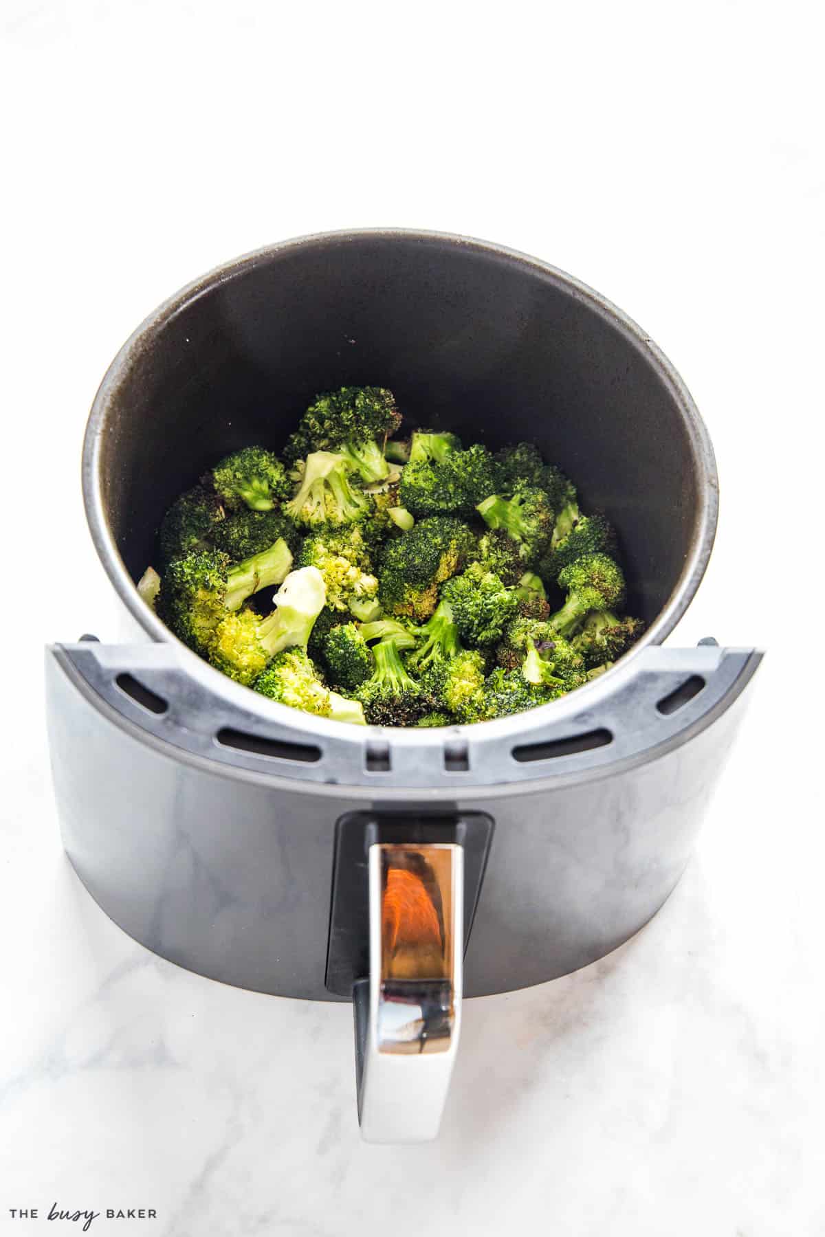 broccoli in air fryer basket