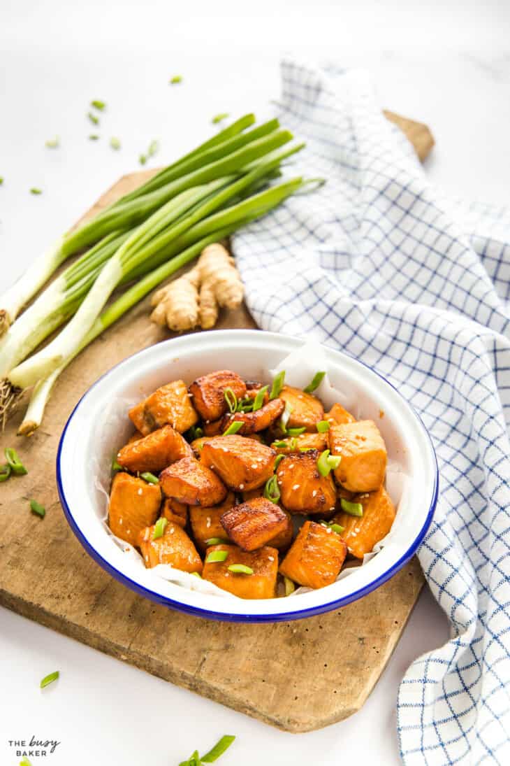 Air Fryer Salmon Bites - The Busy Baker