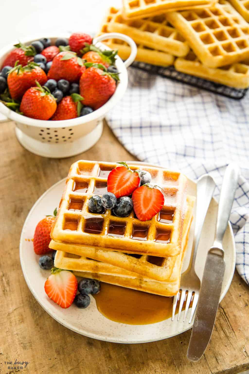 Buttermilk Waffles - The Busy Baker