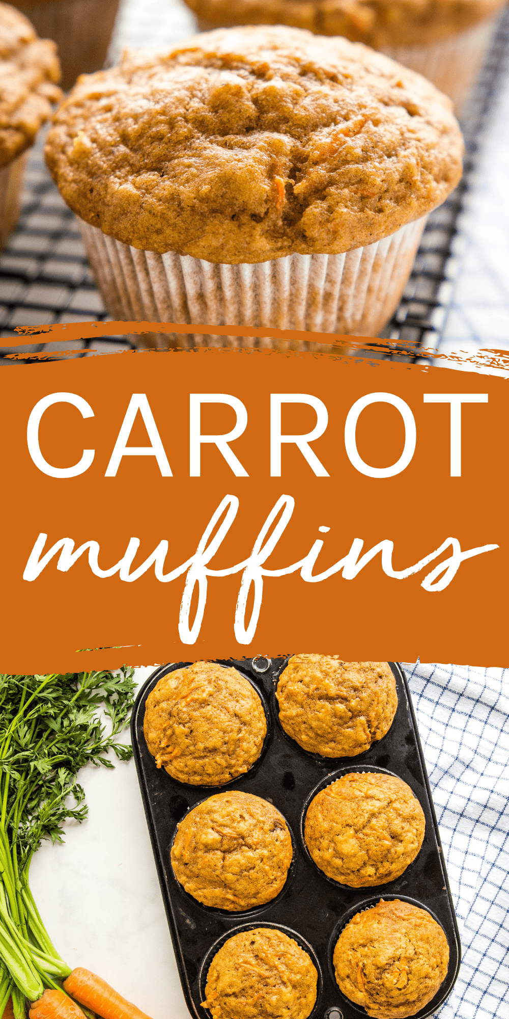 This Carrot Muffins recipe is the perfect snack for carrot cake lovers! Moist and fluffy muffins with fresh carrots, made in one bowl! via @busybakerblog