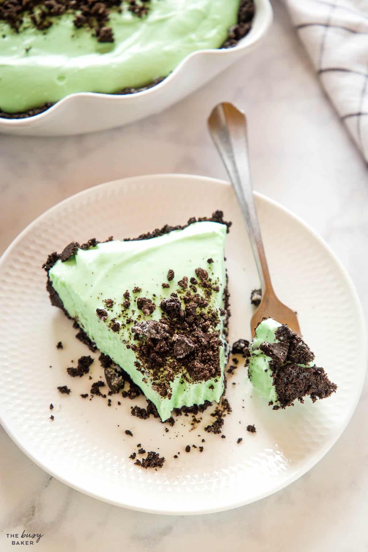 slice of Oreo mint dessert